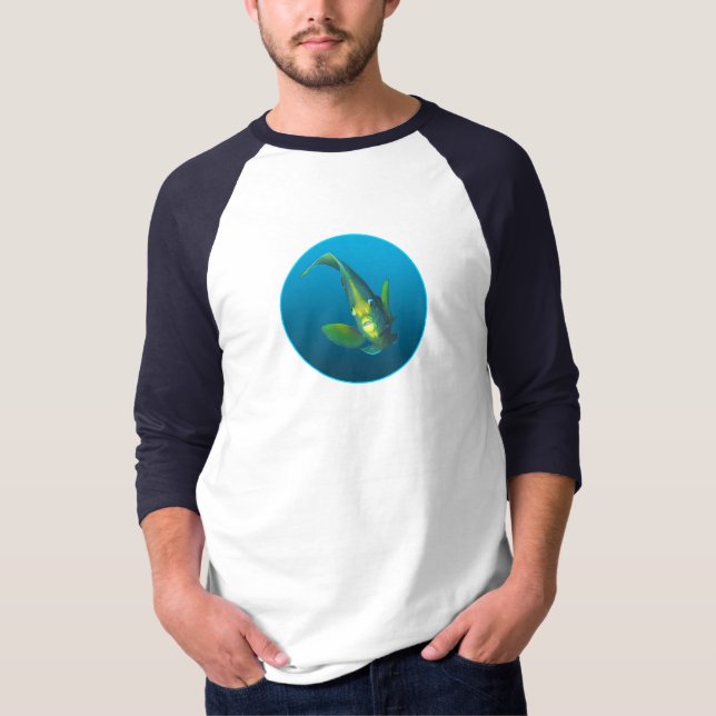 Angelfish - Design on gradient blue background |  T-Shirt (Front)