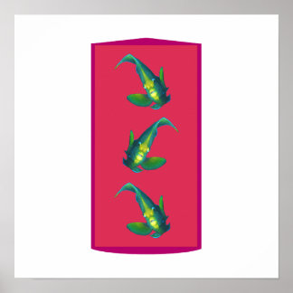 Angelfish - Elegance on Magenta-toned Background | Poster