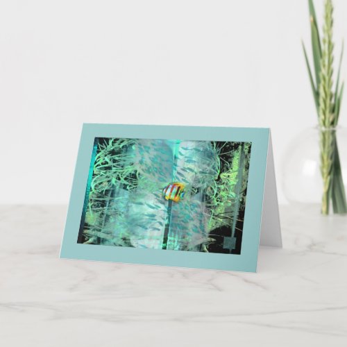 Angelfish fine art fish collage greeting card