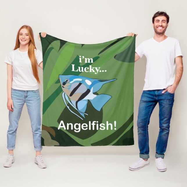 Angelfish Freshwater Aquarium Tropical Fisherman Fleece Blanket (In Situ)