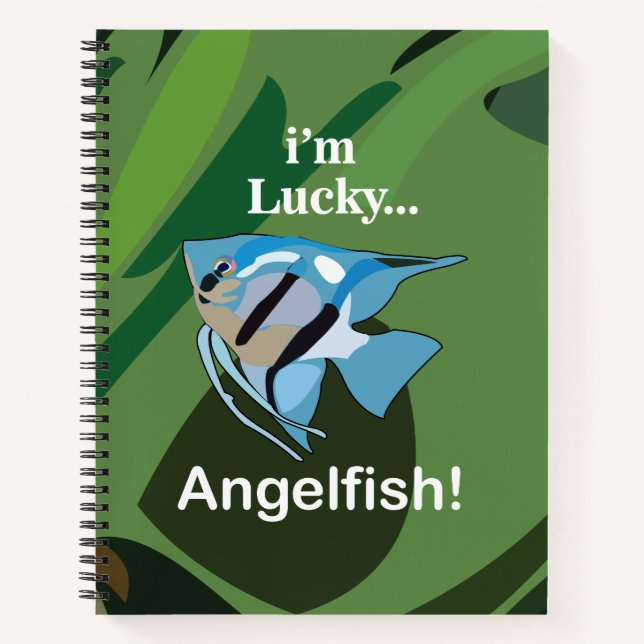 Angelfish Freshwater Aquarium Tropical Fisherman Notebook (Front)