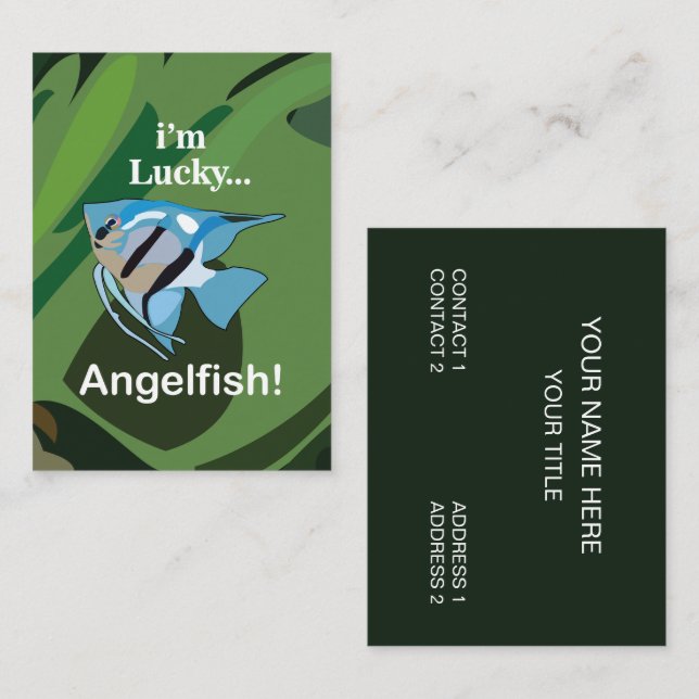 Angelfish Freshwater Lucky Aquarist Fisherman Business Card (Front/Back)