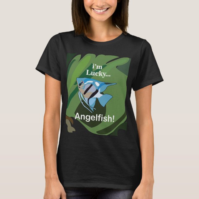 Angelfish Freshwater Lucky Aquarist Keeper T-Shirt (Front)
