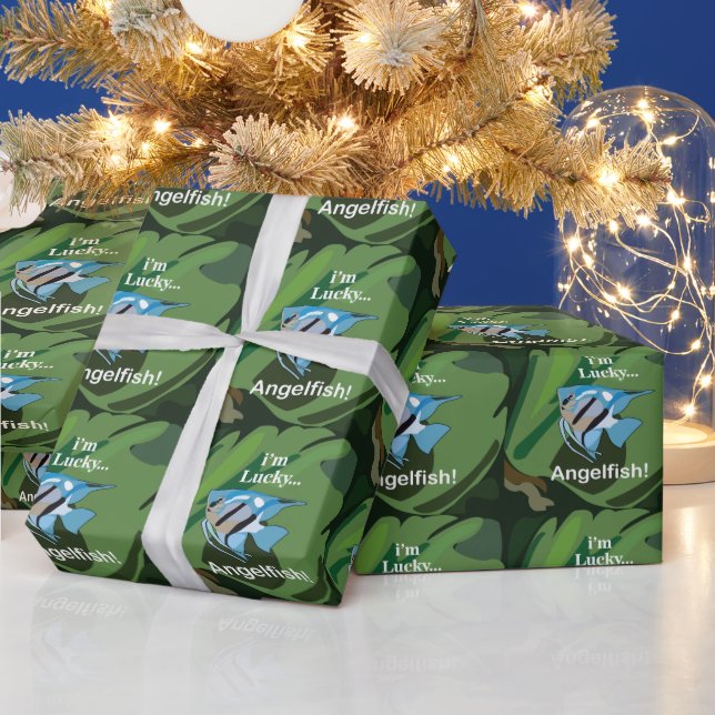 Angelfish Freshwater Tropical Aquarist Fisherman Wrapping Paper (Holidays)