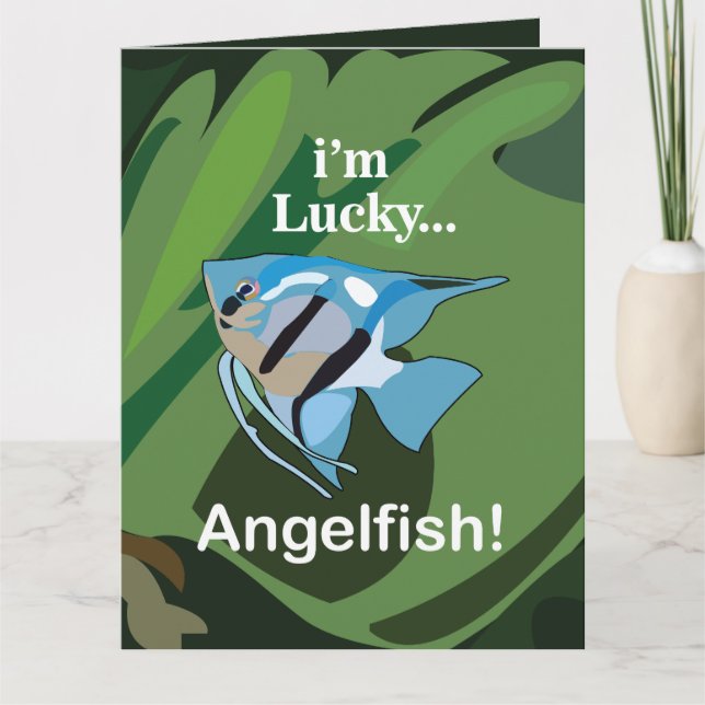 Angelfish Freshwater Tropical Aquarium Fisherman Card (Front)