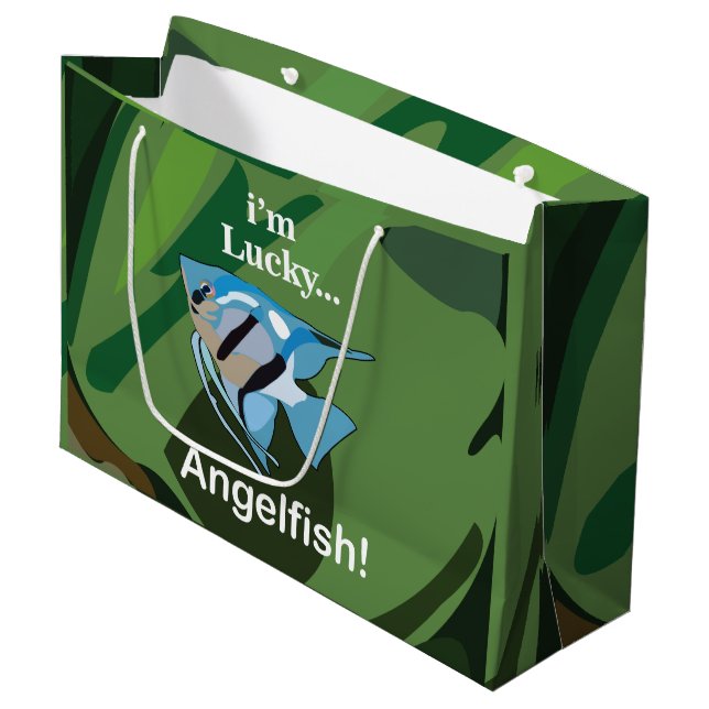 Angelfish Freshwater Tropical Fish Fisherman Large Gift Bag (Front Angled)