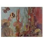 Angelfish in Coral, Vintage Tropical Fish in Ocean Cutting Board