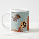 Angelfish in Coral, Vintage Tropical Fish in Ocean Giant Coffee Mug
