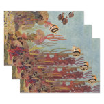 Angelfish in Coral, Vintage Tropical Fish in Ocean Wrapping Paper Sheets