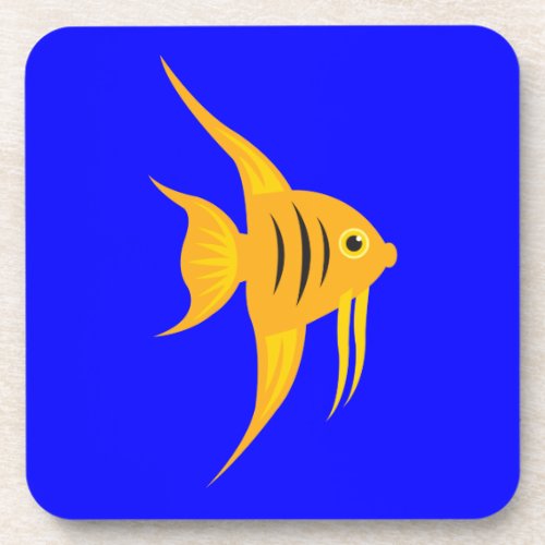 AngelFish in the deep blue sea Drink Coaster