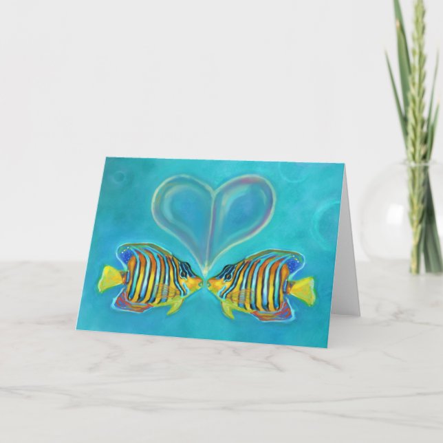 "Angelfish Love" Greeting Card - Art by Charis D (Front)