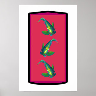 Angelfish - Magenta-toned Background bordered |  Poster