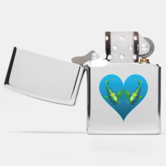 Angelfish Twins in a Blue Heart - Illustration |  Zippo Lighter