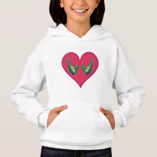 Angelfish Twins in a Red Heart - Illustration |  Hoodie