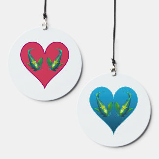 Angelfish Twins in a Red Heart - Illustration |  Wind Chime