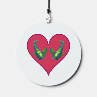 Angelfish Twins in a Red Heart - Illustration |  Wind Chime