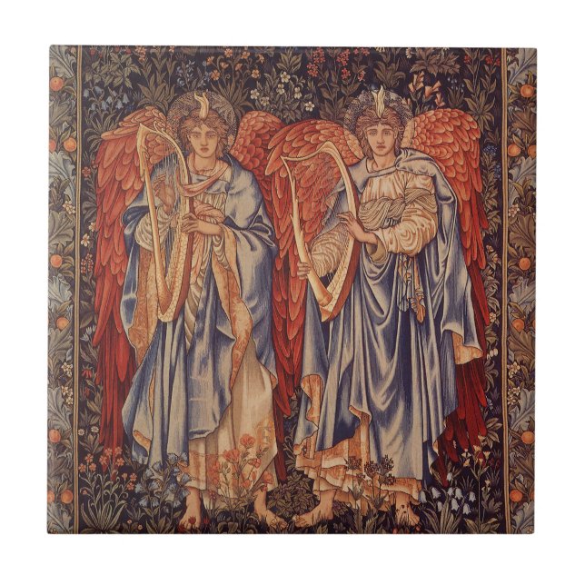 Angeli Laudantes by Sir Edward Coley Burne Jones Ceramic Tile (Front)
