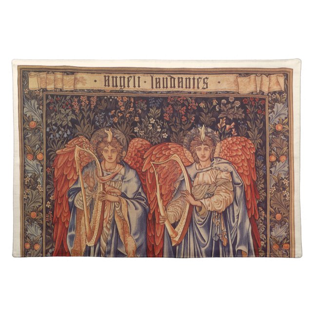 Angeli Laudantes by Sir Edward Coley Burne Jones Cloth Placemat (Front)