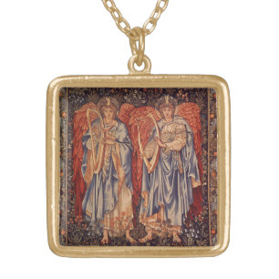 Angeli Laudantes by Sir Edward Coley Burne Jones Gold Plated Necklace