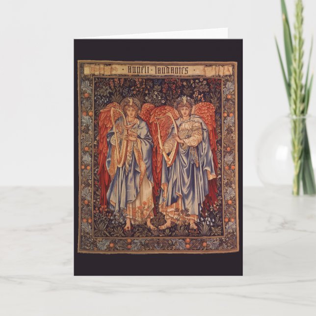 Angeli Laudantes by Sir Edward Coley Burne Jones Holiday Card (Front)