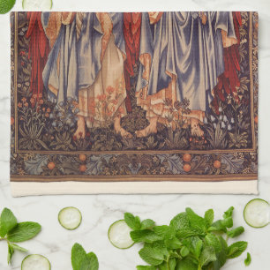 Angeli Laudantes by Sir Edward Coley Burne Jones Kitchen Towel