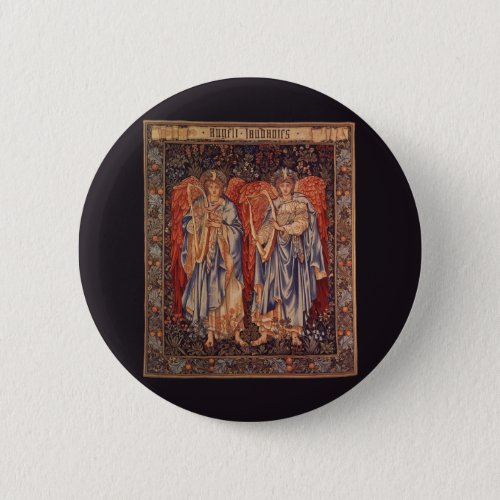 Angeli Laudantes by Sir Edward Coley Burne Jones Pinback Button