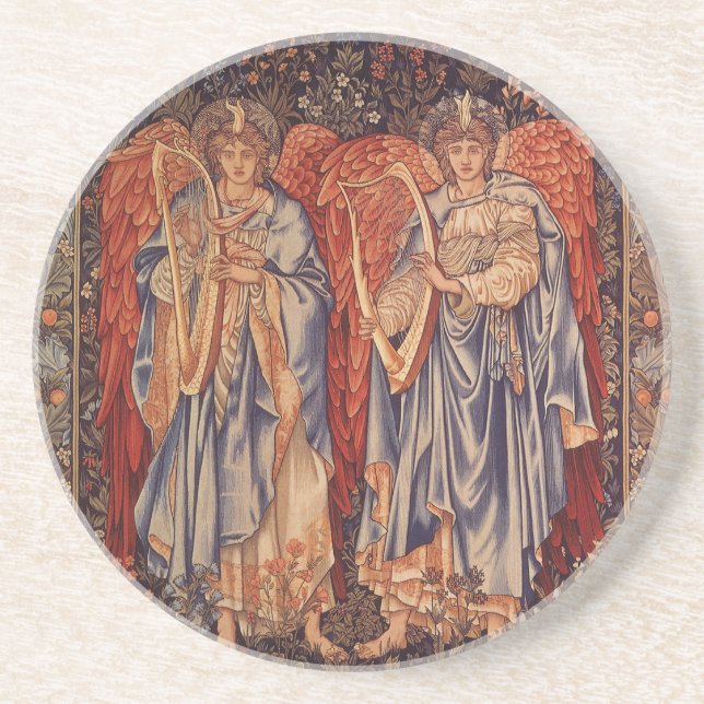 Angeli Laudantes by Sir Edward Coley Burne Jones Sandstone Coaster (Front)