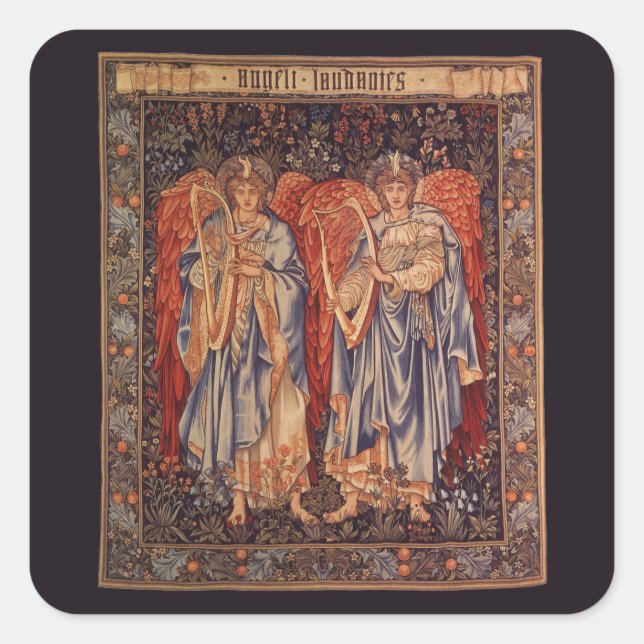 Angeli Laudantes by Sir Edward Coley Burne Jones Square Sticker (Front)