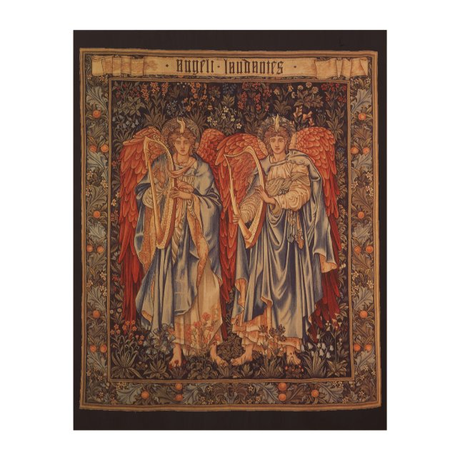 Angeli Laudantes by Sir Edward Coley Burne Jones Wood Wall Art (Front)