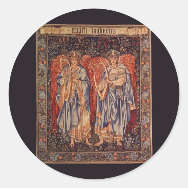 Angeli Laudantes (Praising Angels) by Burne Jones Classic Round Sticker (Front)