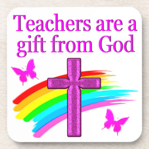 ANGELIC AND SPIRIT FILLED TEACHER DESIGN DRINK COASTER