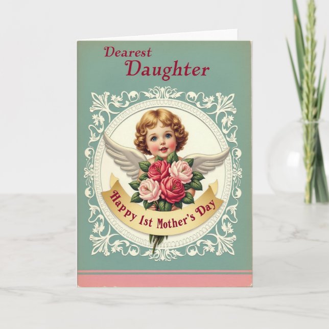 Angelic Baby Mothers Day Roses Card (Front)