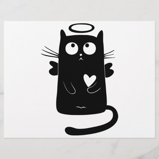 Angelic black cat cartoon (Front)