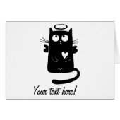 Angelic black cat cartoon (Front Horizontal)