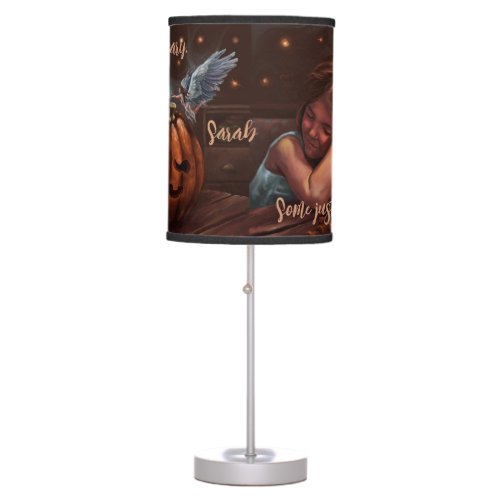 Angelic blessing halloween artful table lamp