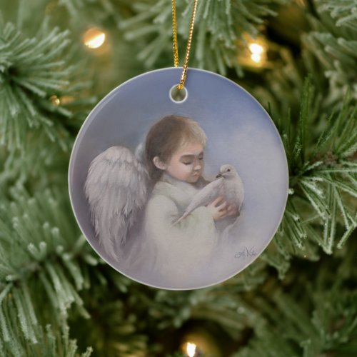 Angelic Blessings Ceramic Ornament