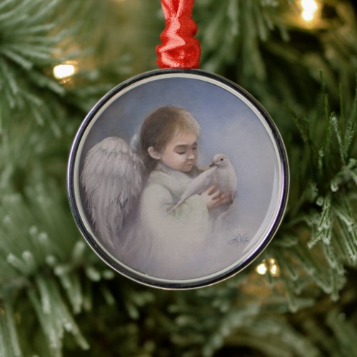 Angelic Blessings Metal Ornament