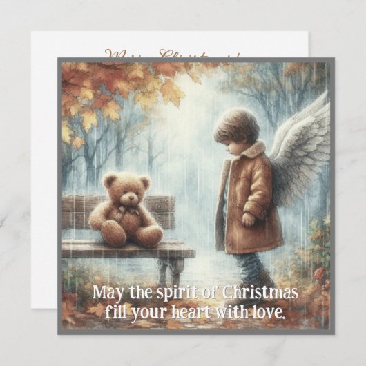 Angelic boy with Teddy Bear (Front/Back)