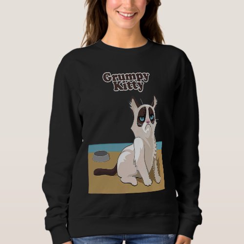 Angelic Ca Grumpy Kitty Neutral Gender Cat Sweatshirt