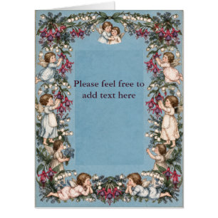 Angelic Cherubs Fuchsias Lily of the Valley Card