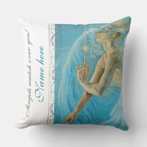 Angelic divine love and protection artwork throw pillow