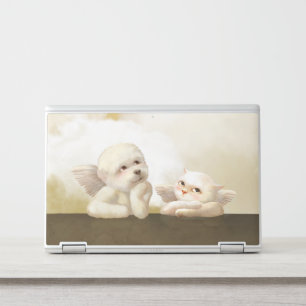 Angelic Dog and Cat on Cloud HP Laptop Skin