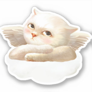 Angelic Dog and Cat on Cloud Sticker