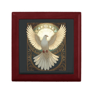 Angelic Dove Vintage Art Nouveau Vector Gift Box
