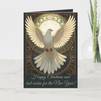 Angelic Dove Vintage Art Nouveau Vector Holiday Card