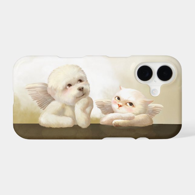 Angelic Duo: Smiling Bichon & Bao Bao Cloud Case-Mate iPhone Case (Back (Horizontal))