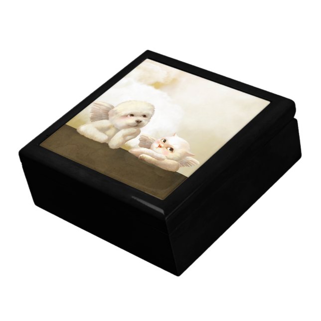 Angelic Duo: Smiling Bichon & Bao Bao Cloud Gift Box (Side)