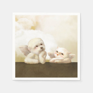 Angelic Duo: Smiling Bichon & Bao Bao Cloud Napkins