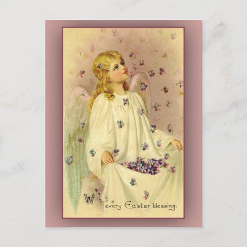 Angelic Easter Card with Vintage Illustration