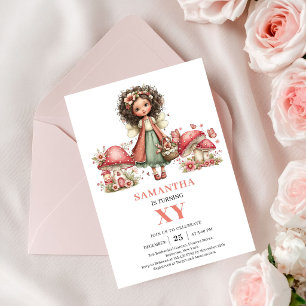 Angelic Fairy 7th Birthday Blush Pink Invitation
